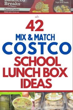 the cover of 42 mix and match costco school lunch box ideas