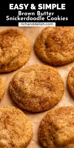 some cookies that are sitting on top of a baking sheet with the words easy and simple