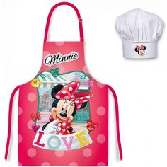 minnie mouse apron and chef hat set for kids, includes an adult sized cook's hat