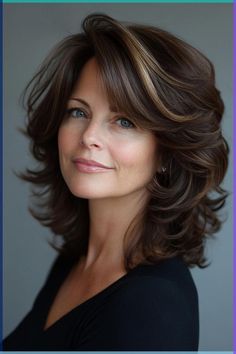 Layered Shag Hairstyles, Layered Medium Hairstyles, Shoulder Length Bobs, Very Layered Hair Medium Over 50, Medium Hairstyles For Women, Glamorous Women, Long Bobs, Hair Falls