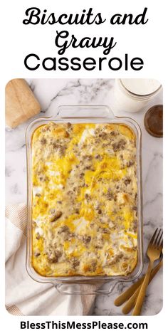 a casserole dish with sausage and cheese in it