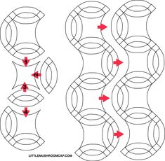 how to make an ornament in the shape of a circle with red arrows