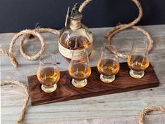 the diy whiskey and bourbon flight board