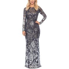 Manufacturer: Xscape Suggested Price: $230.00 Condition: Style Type: Sheath Collection: Xscape Sleeve Length: Closure: Hidden Back Zipper Material: 95% Polyester/5% Spandex Fabric Type: Polyester Specialty: Sequined P2886746-2897530The original manufacturer will not honor its Limited Warranty for this product. Black Tie Winter Wedding, Petite Gowns, Xscape Dresses, Long Sleeve Evening Dresses, Long Sleeve Sequin, Sequin Gown, Creative Stuff, 10 Year Anniversary, Gowns Online