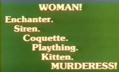 an old tv screen showing the names of women