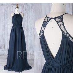 Navy Chiffon Bridesmaid Dress, Halter Wedding Dress Lace, Navy Blue Bridesmaid Dress, Sleeveless Ball Gown, Navy Blue Bridesmaid, Back Prom Dress, Bridesmaid Dress Chiffon, Halter Wedding, Wedding Evening Gown