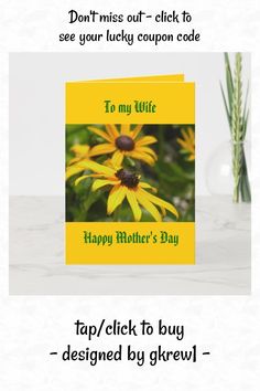 a happy father's day card with yellow daisies and the words, don't miss out - click to see your lucky coupon code