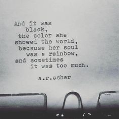 an old typewriter with the words and it was black, the color she showed