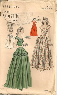 Evening Gown Pattern, Vogue Dress Patterns, Evening Dress Patterns, Vintage Vogue Patterns, Gown Pattern, Vintage Dress Patterns, Dress Making Patterns, Vogue Sewing Patterns, Vogue Pattern