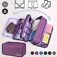 1. Keep your essentials organized while on the go with the DEKAXID 1pc Travel Portable Storage Bag. This lightweight zipper organizer is perfect for storing underwear, toiletries, and other small items during travel or business trips. 2. Stay organized and stylish with this versatile storage bag from DEKAXID. With multiple compartments and a contemporary design, it's perfect for keeping all your essentials in one place whether you're at home or on the go. 3. Don't let your belongings get lost in Closet Storage Accessories, Packing Organizers, Travel Supplies, Luggage Organization, Travel Bag Organization, Travel Storage Bag, Travel Organizer, Portable Storage, Travel Storage