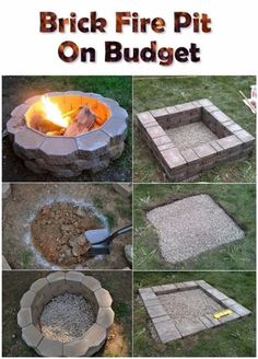 how to build a brick fire pit on budget with pictures showing the steps and instructions