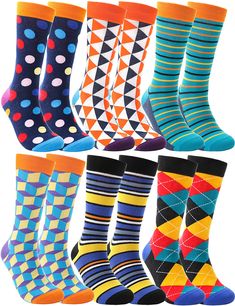 PRICES MAY VARY. 【Breathable Fabric】Made of 85% natural cotton and 15% spandex, MOGGEI funny cozy socks has better moisture wicking functional to keep feet dry and anti odor. 【2 Sizes】We offer 2 sizes as options, Medium and Large. Medium fits for US mens shoe size 5-9 / womens shoe size 6-10. Large fits for US mens shoe size 9-12 / US womens shoe size 11-13. 【Funny Pattern & Wide Application】Colorful socks to brighten your mood every moment! By designing with unique novelty pattern, these crazy fun socks are stylish to make you stand out from the crowd. These fun socks can be used as dress socks, boot socks, home socks, sport socks, ect. 【High Stretchy】With high stretchy cuff, durable heel and smooth toe, these crazy socks for women & men will fit your feet snugly and keep socks stable.The Funny Socks For Men, Socks Sport, Funny Pattern, Size 11 Women Shoes, Womens Shoe, Fun Socks, Cozy Socks, Socks For Men, Crazy Socks