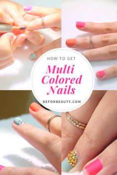 Easy Nail Art for Beginners: How to get Multi-Colored Nails this Summer Diy Summer Nails, Easy Nail Designs Summer, Art For Beginners, Nail Art For Beginners, Nail Tutorial, Creative Nail Designs, Nail Art Ombre