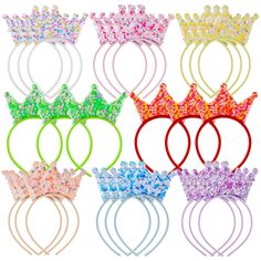 PRICES MAY VARY. Sufficient Quantity: with 24 pieces in the package, our sequin crown headband is good for sharing with partners, family, and party guests, which have 8 colors; This quantity is ideal for themed parties, photo booths, and important dress up events that require coordinated accessories Quality Material: our tiara headband is made of quality tulle, sequins, and fiber, which is carefully crafted to ensure they're safe, reliable, and comfortable to wear; This makes them the good acces Whimsical Crown Headband For Parties, Diy Birthday Crown For Girl, Princess Style Party Headband, Disney Ears Headband Birthday, Pink Crown-shaped Headband For Party, Girls Tiara, Princess Birthday Party Decorations, Crown Party, Princess Party Favors