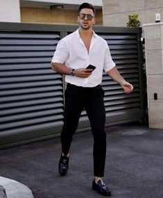 White Shirt Outfit For Men, Outfits For Teenage Guys, Homecoming Outfits For Guys, White Shirt Outfit, Shirt Combination, Boys Formal Wear, Black Trousers Casual, Formal Attire For Men, Formal Fits