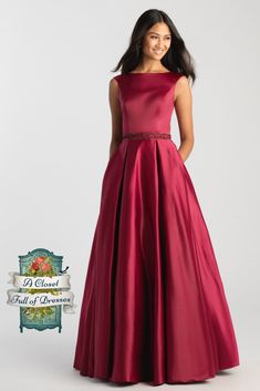 A chic bateau neckline balances the full skirt of this Burgundy modest prom dress New for Spring, 2020! Includes a beaded belt at the natural waist High neckline in front and back for a conservative look. Also comes in Purple and Navy #winterformal #modestdress #modestblogger #mormongirl #modestishottest #modestshop #ldsteen #mormonprom #modestprom #dresseswithsleeves #ldsprom Modest Prom Dress, Modest Prom Dresses, Prom Dresses Cheap, Unique Party Dresses, Madison James, Modest Prom, Prom Ball Gown, Prom Dress Styles, Prom Dresses Modest