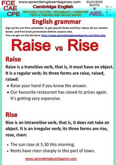 an english poster with the words raise and rise