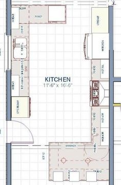 the floor plan for a small kitchen