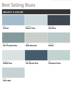 the best selling blues for your home is in this color chart, and it's not