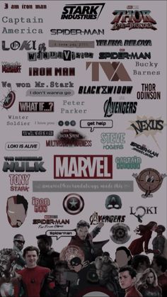 the avengers movie poster with many different logos