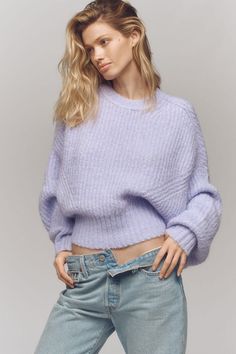 Rent The Blake Slouchy-Sleeve Crew-Neck Sweater from Nuuly. Pick 6 items for $98/month. Free shipping + returns. Tops With Sleeves, Ruffle Maxi Skirt, Vernal Equinox, Oversize Sleeves, Petite Blouses, Velvet Mini Skirt, Velvet Blouses, Crew Neck Jumper, Fall Winter 2024