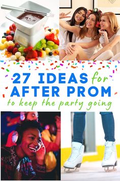 high school students celebrating in different ways after prom Senior Prom Party Ideas, Afterprom Party Ideas, After Homecoming Party Ideas, After Prom Themes, After Prom Activities, After Prom Party Ideas High Schools, Prom After Party Themes, Prom Activity Ideas, Hoco After Party Themes