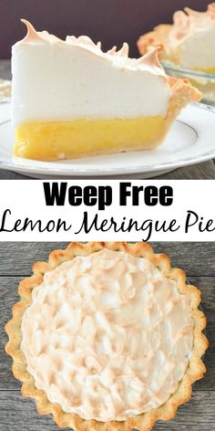 the lemon meringue pie is ready to be eaten and served for desserts