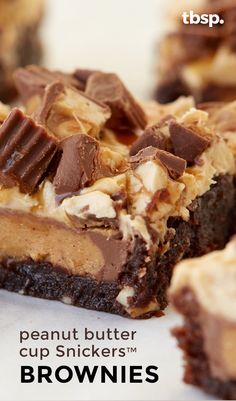 peanut butter cupcakes with brownies on top