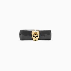 Effy Men's Sterling Silver Black Rhodium Plated Skull Ring Effy Jewelry, Sterling Silver Mens, Black Rhodium, Skull Ring, Rhodium Plated, Metallic Silver, Sterling Silver Rings, Rings For Men, Plating