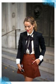 preppy. aline skirt with tie Cute Hipster Outfits, Pakaian Hipster, Adrette Outfits, Estilo Hipster, Fashion Makeover, Mode Tips, Hipster Outfits, Estilo Preppy, Womens Business Casual