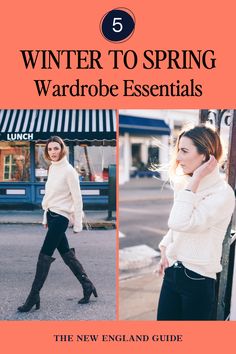 Here are my top 5 must-haves for the winter-to-spring shift, perfect for unpredictable weather. From cozy over-the-knee boots to a timeless white sweater, these pieces will keep you stylish and comfortable as the seasons change. 
Plus, don't forget the sunscreen for added skin protection as the sun gets stronger!