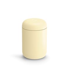 a white container with a lid on a white background