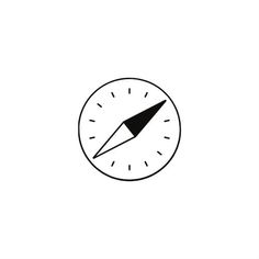 a black and white drawing of a clock with a pencil in it's center