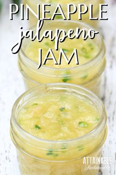 light yellow jam in mason jar Fruit Relish Recipes, Canning Pineapple Recipes, Pineapple Jalapeno Jelly, Pineapple Jalapeno Jam, Fresh Pineapple Recipes, Jams And Jelly Recipes, Canning Pineapple, Jalapeno Jam Recipe, Spicy Jam