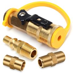 PRICES MAY VARY. Package Included: 1 shut-off valve, 1 full-flow plug, 1 1/4 x 1/4 inch brass pipe fitting, 1 1/4 x 1/4 inch NPT hexagon fitting. Material: Made of solid brass material, weather-resistant, corrosion-resistant, not easy to break and deform, durable. Thick solid brass structure fittings provide secure connection, sealed connection. Easy to Use: You can use them individually or in combination. For low-pressure propane systems, save time by turning on or off the gas flow of a single Fire Pit Grill Grate, Brass Pipe Fittings, Fire Pit Cooking, Kamado Grill, Fire Grill, Square Fire Pit, Backyard Grilling, Fire Pit Grill, Brass Pipe