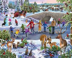 PRICES MAY VARY. SKATING POND: It’s a beautiful winter day. Parents and kids alike are enjoying the snow day by ice skating and sledding while the local animal life looks on from the shore. HIGH QUALITY DESIGN: This 1000 piece jigsaw puzzle contains thick interlocking pieces made from recycled premium blue chipboard that give a sturdy feel & easy grip. Made in USA. Finished size 24”x30”. SPARE TIME: Thicker & larger pieces are easier to grip & put together. Puzzles are a favorite & fun leisure a Kids Puzzles, Leisure Activities, 1000 Piece Jigsaw Puzzles, White Mountain, Painting Photos, High Quality Design, Winter Day, Family Activities, Ice Skating