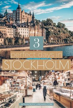 the inside of a store with text overlay that reads 8 perfect days in stockholm