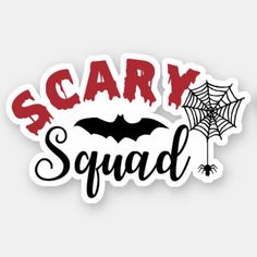 scary squad sticker on a white background