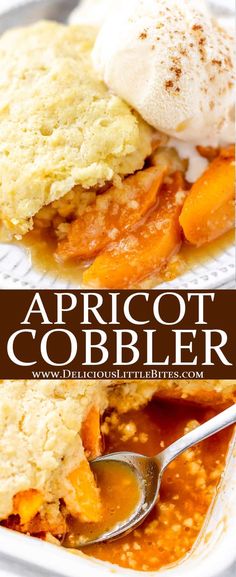 this is an image of apricot cobbler