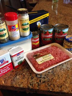 the food is on the counter ready to be put into the freezer or oven