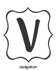 the letter v is inscribed in black and white