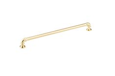 an image of a gold metal handle on a white background