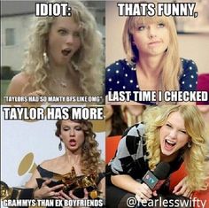 four different pictures with the same caption for taylors, that's funny