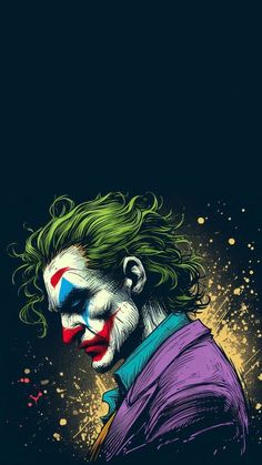 the joker with green hair and blue eyes is shown in this image, it looks like he