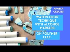 watercolor technique with alcohol markers on polymer clay by angelia creates - video 1