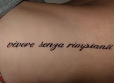 a woman's arm with the words river sanga impianti written on it