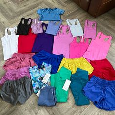 Selling Most Of My Lululemon Collection! Availability And Pricing Listed Here In Description :) Everything Shown Is Either New With Tags, Without Tags, Or In Like New Condition. Sizes Vary, See Below Please Message Me If You’d Like For Me To Make An Individual Listing For Purchase! All Tops Have Been Sold. See Below For Remaining Items #Hotty Hot Shorts -$50 Jet Stream- Size 10 -*Soldmagenta Glow- Size 6 - Sold Gray, Unsure Color Name- Size 6 - $45 Soilis- Size 6 #Speed Up Shorts * Sold - Red, U Lulu Wishlist, Lululemon Accessories, Cute Lululemon Outfits, Preppy Christmas List, Lululemon Collection, Cute Middle School Outfits, Lulu Outfits, Middle School Outfit, Speed Up Shorts