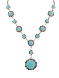 PRICES MAY VARY. Bohemian Style: This necklace features a bohemian-inspired design with created turquoise beads and a round-shaped turquoise-toned pendant. Y-Necklace Design: The unique Y-shaped necklace creates an elegant and dainty look. Versatile Accessory: Suitable for casual or formal occasions, this necklace can elevate any outfit. Quality Materials: Crafted with high-quality materials, ensuring durability and longevity. Elegant Jewelry: A beautiful and elegant piece of jewelry for women w Affordable Green Turquoise Necklace In Elegant Style, Cheap Elegant Turquoise Necklace With Round Beads, Cheap Turquoise Beaded Necklaces For Festivals, Affordable Turquoise Beaded Chain Jewelry, Crystal Beads Necklace Design, Crystal Beads Necklace, Stone Jewelry Necklace, Pear Shaped Pendant, Beaded Necklace Designs