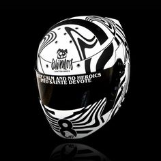 helmade Bell RS-7K Black and White Hypnotizing Helmet Designs, Stippling Art, Helmet Paint, Custom Helmets, Racing Gear, Racing Helmets, Design Painting, Helmet Design