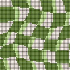 a cross stitch pattern in green and white